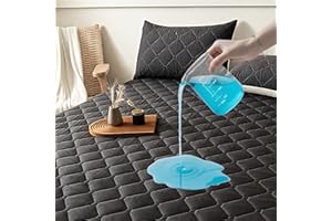 PAJEO Queen Size Black Waterproof Mattress Cover,Non-Slip Urine Proof Protector - Breathable, Stain Resistant,Ideal Gift for Pet Owners/Families,Fits 17" Deep Mattresses(1 Pcs Mattress Pad)
