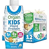 Orgain Organic Kids Nutritional Vegan Protein Shake, Vanilla - Healthy Kids Snacks, 8g Plant Protein, 3g Fiber, 23 Vitamins & Minerals, No Dairy & Soy, Non-GMO, 8 Fl Oz (12 Pack) Package May Vary