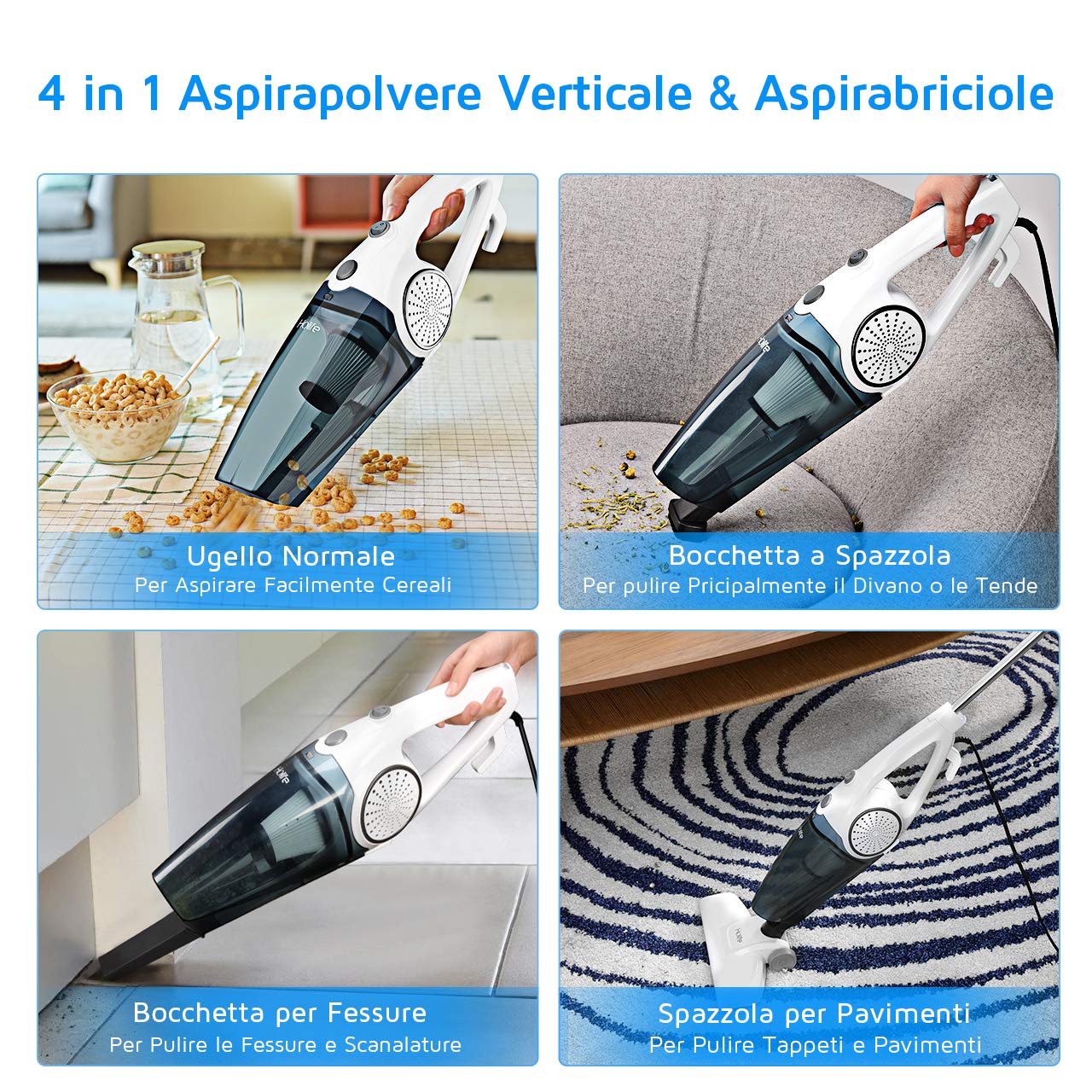 Accessori Completi 【2019 Nuovo】 2 in 1 Scopa Elettrica/Aspirabriciole Holife  Scopa Elettrica 12KPA Aspirapolvere Leggero con Cavo 5m con Filtro HEPA  Ideale per Casa Facile da Trasportare Commercio, Industria e Scienza  urban-earth.co.uk