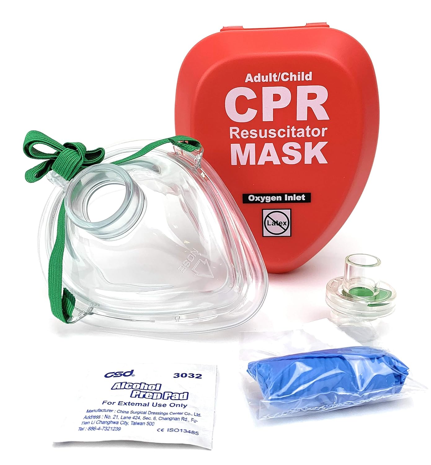 WNL Products Adult/Child Pocket CPR Rescue Resuscitation Mask Kit with One Way Valve and Belt Clip in Hard Red Case (1): Industrial & Scientific