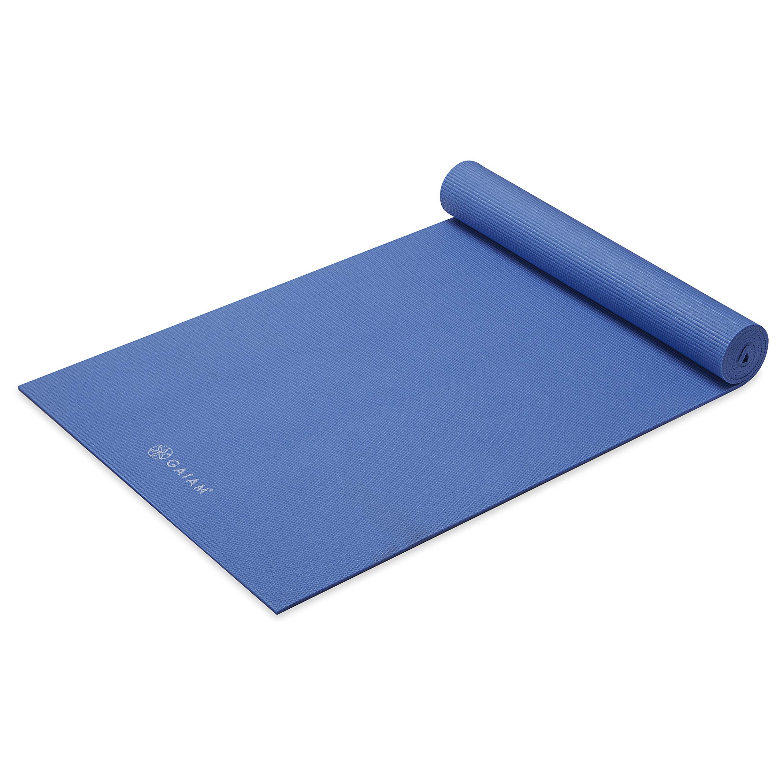 GaiamSolid Color Yoga Mat, Non Slip Exercise & Fitness Mat for All Types of Yoga, Pilates & Floor Exercises