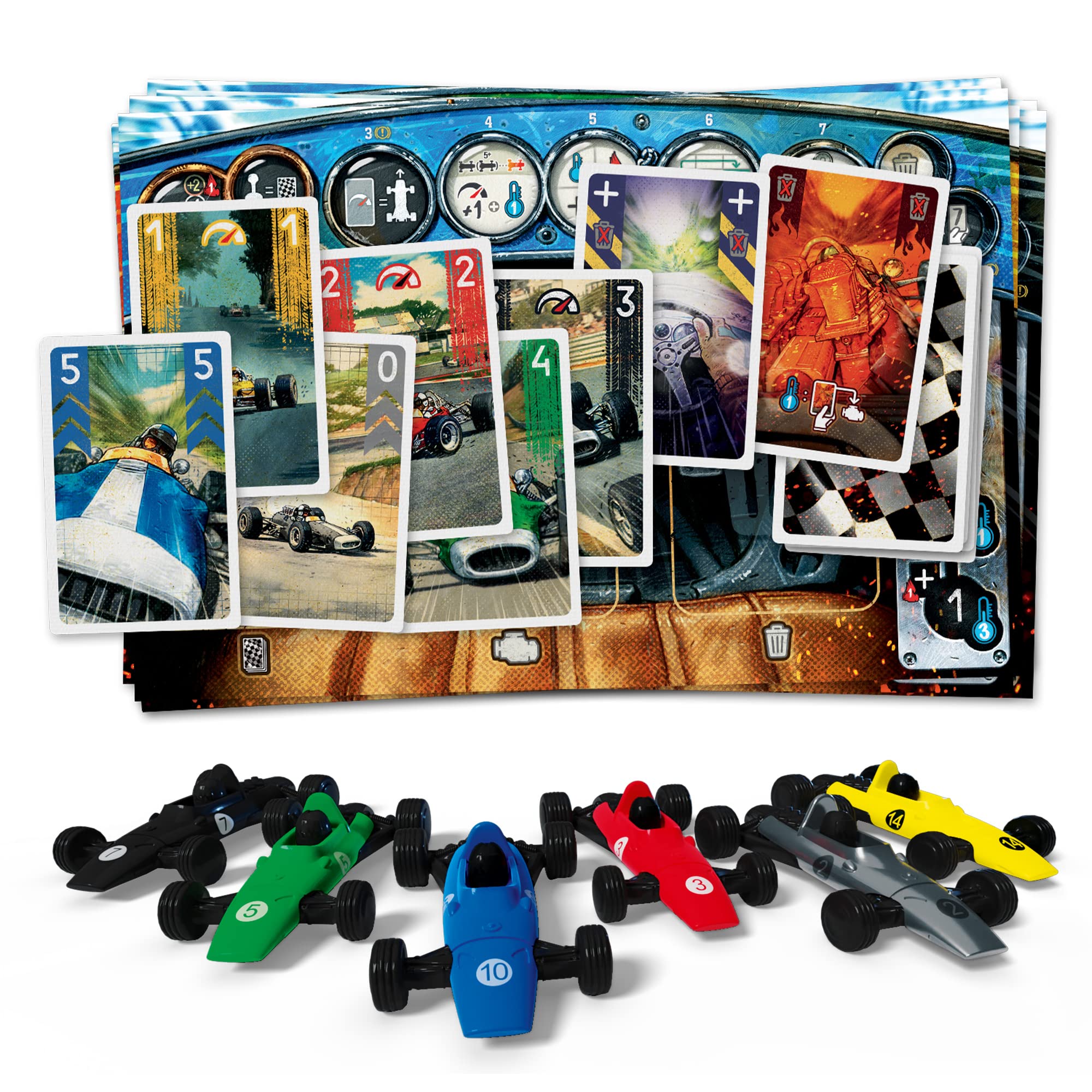 Asmodee HEAT: Pedal to the Metal Board Game - Intense Car Racing and Strategy Game, Fun Family Game for Kids and Adults, Ages 10+, 1-4 Players, 60 Minute Playtime