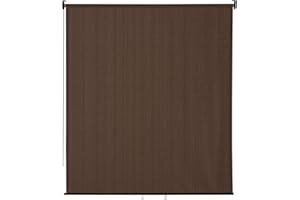 VICLLAX Outdoor Roller Shade, Patio Blinds Roll Up Shade (7' W X 8' L), Mocha
