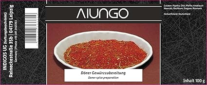 Viungo® Goldline - Döner Gewürzzubereitung - 100g - Schwarze Dose in einer Geschenkbox