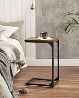 VASAGLE Side Table C-Shaped End Table 30x40 cm Rustic Brown Black LET350B01 view 3