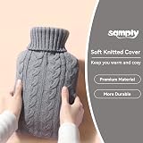 Samply 2L Hot Water Bottle with Knitted Gray Cover Premium Material view 4