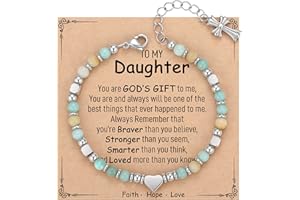 TONY & SANDY Christian Gifts for Women, Religious Cross Bracelet Jewelry, Easter Basket Stuffers for Teens Kids Adults, Faith Confirmation Baptism Christmas Birthday Gifts for Women