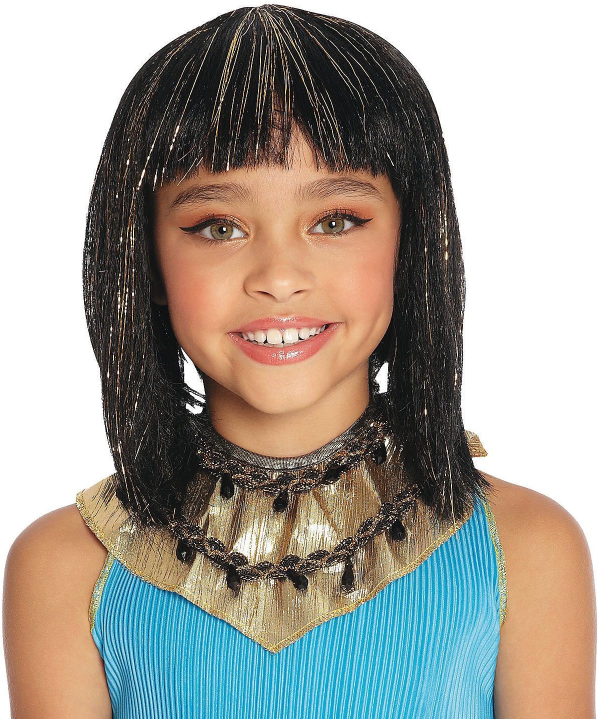 Kids' Gold & Black Cleopatra Wig