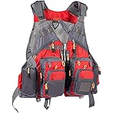 BASSDASH Strap Fishing Vest Adjustable for Men and Women, for Fly Bass Fishing and Outdoor Activities