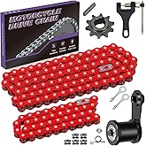 CILOYU 420 Jackshaft Chain 42 Links + 90 Links with Chain Tensioner Kit Replacement for Coleman CT200U CT200U-EX BT200X Baja Warrior MB200 MB165 Massimo Mini Bike 212 200cc 196cc 6.5hp 5.5hp Part Red