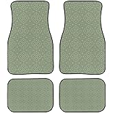 GEMEICHI Sage Green Damask Pattern Car Floor Mats Custom Antique Baroque Beautiful Brocade Vintage Floor Mats for Cars Universal Vehicle Front Rear Car Rugs Auto Car Accessories for Car Truck 4 Pcs