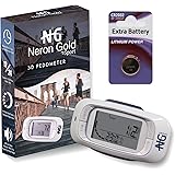 Neron Gold Walking 3D Pedometer: Best Walking Pedometer For Accurate Activity Fitness Tracking/ Reliable 7-Day Memory For Step, Distance & Calorie Count/ Reach Your Fitness Goals/ Great Gifting Idea