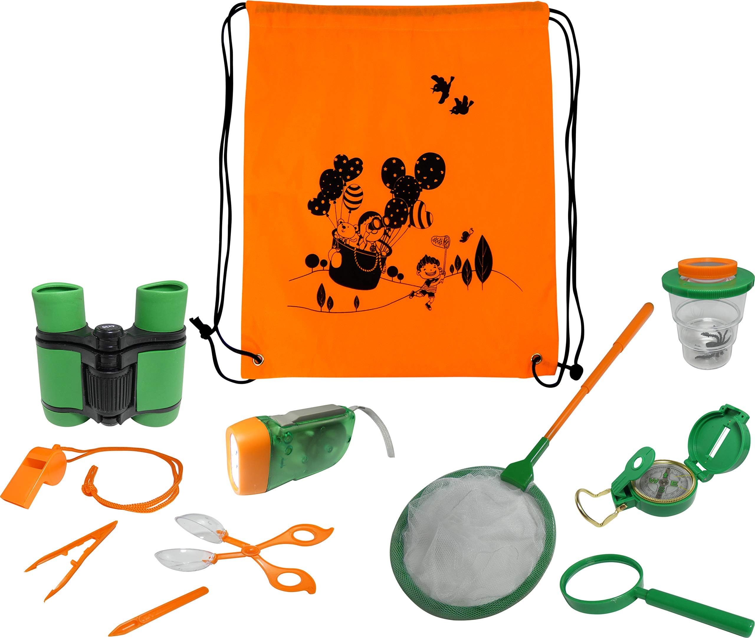 Kids Explorer Kit – 11 Piece Set for Exploration, Camping, Hiking, Educational & Pretend Play