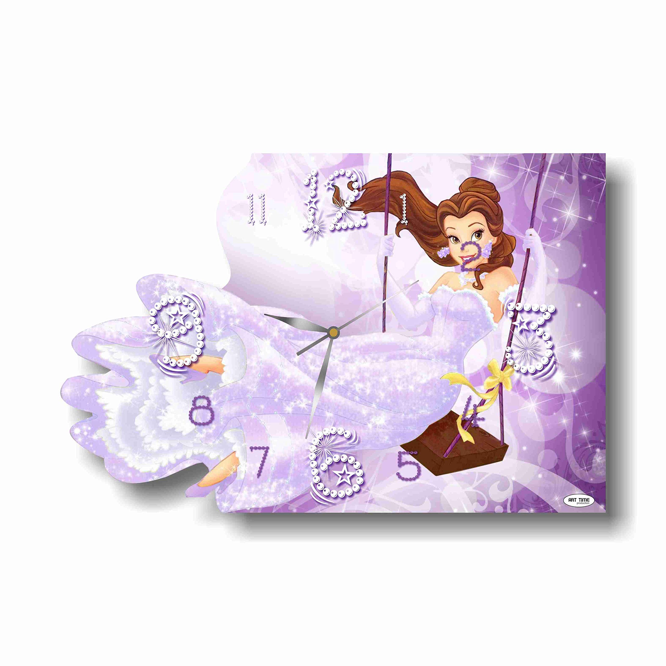 MAGIC WALL CLOCK FOR DISNEY FANS Princess Belle 17'' x 11" ’ Handmade Made of Acrylic Glass - Get Unique décor for Home or Office – Best Gift Ideas for Kids, Friends, Parents and Your Soul Mates