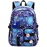 Hidds Laptop Backpacks 16 Inch School Bag College Backpack Anti Theft Travel Casual Daypack Bags Cute Bookbags Large Colorfull Carry on Back Pack for Teens Girls Women Students (Galaxy Blue)