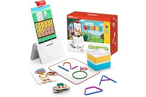Osmo - Little Genius Starter Kit for Fire Tablet + Early Math Adventure - Valentine Toy - 6 Educational Games-Counting, Shapes & Phonics-STEM Gifts-Ages 3 4 5(Tablet Base Included)