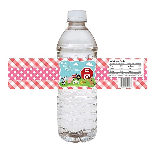 Amazon Com Farm Animals Water Bottle Labels Birthday Baby Shower