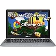 ASUS C223 11.6/'' HD Chromebook Laptop, Intel Celeron N3350 Processor, 4GB RAM, 32GB eMMC Flash Memory, Intel HD Graphics, HD Webcam, Stereo Speakers, Chrome OS, Gray, (renewed)