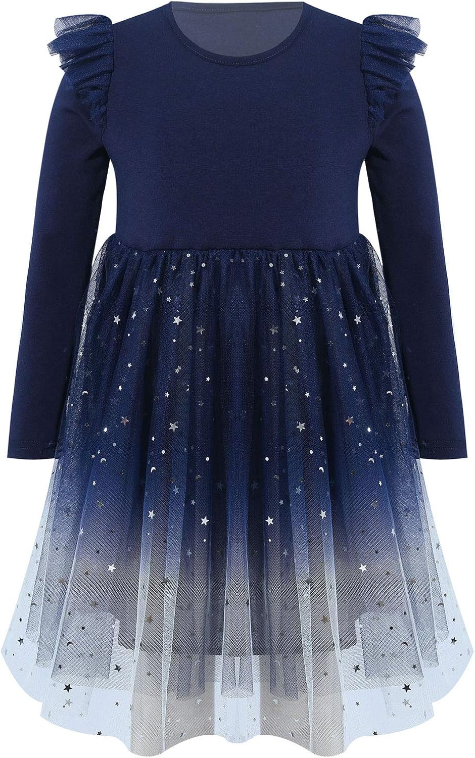 GRACE KARIN Mädchen Prinzessin Kleid - Langarm Blumenkleid Mit Rüschen Für Festliche Anlässe