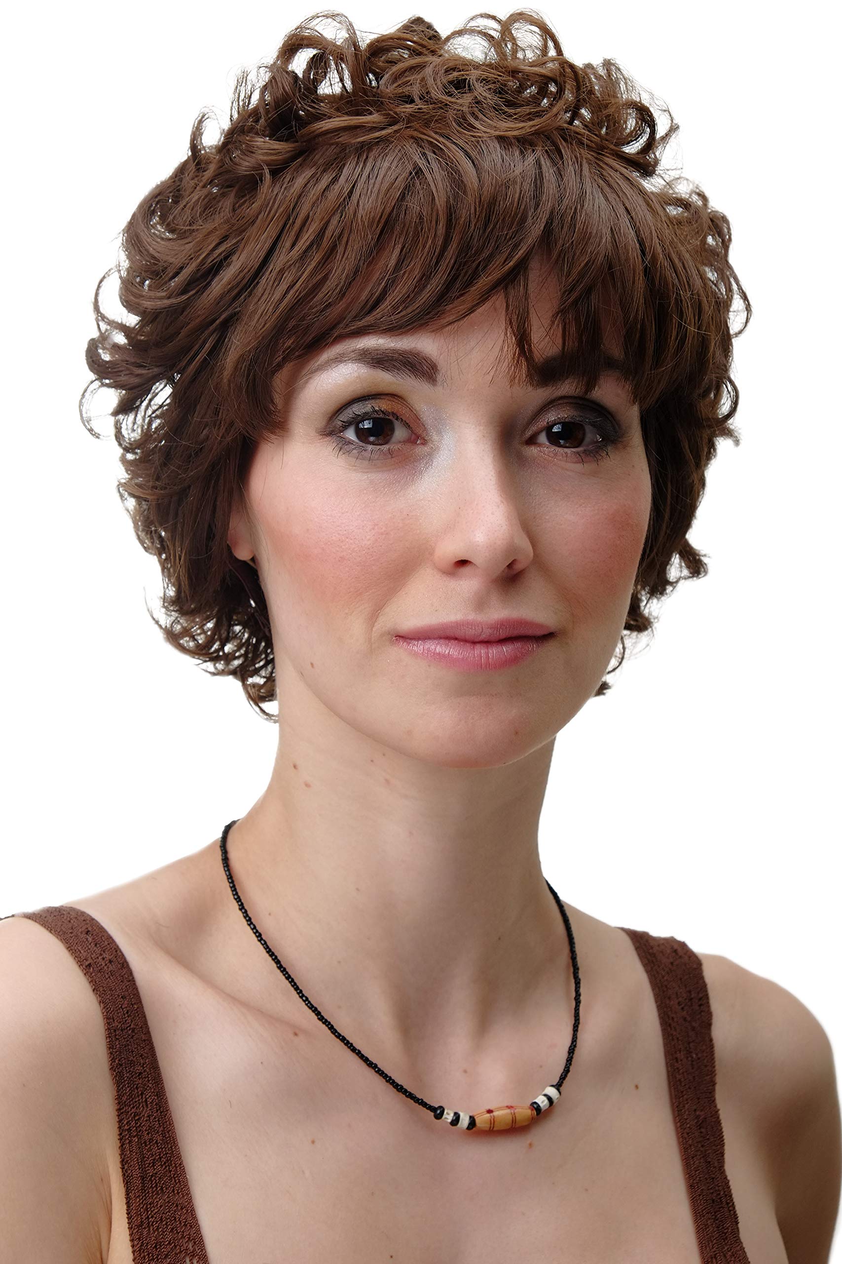 WIG ME UP - Wig romantic curls short bangs brown DHL149214-8