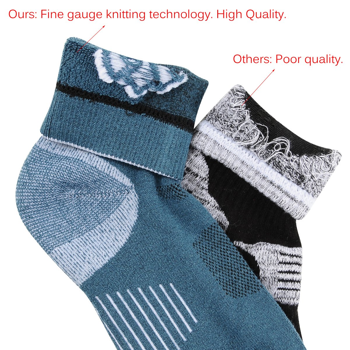 innotree Merino Wool Men's Hiking Socks, 2 Pairs Wicking Cushion Crew