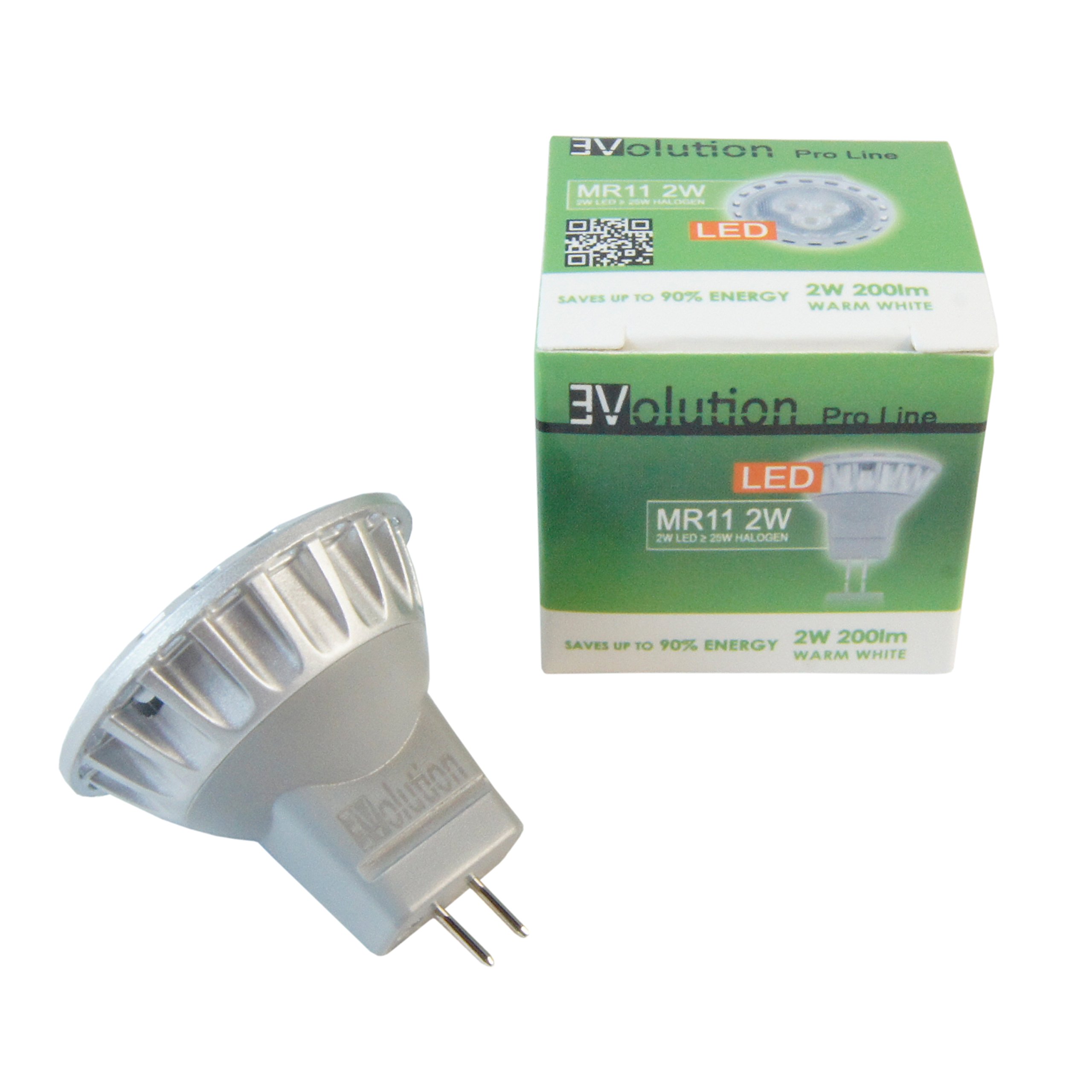 Evolution® Pro Line MR11 2 W 200 Lumen LED Bulb, AC / DC, 12 V, 30