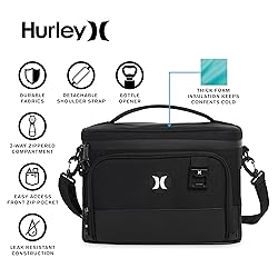 Hurley Cooler Tote Bag, 12 Can/Black