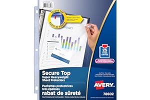Avery Diamond Clear Secure Top Sheet Protectors, Top Flap-Pocket Loading Transparent, Fits Letter Size, 8.5" x 11", 25 Sheets