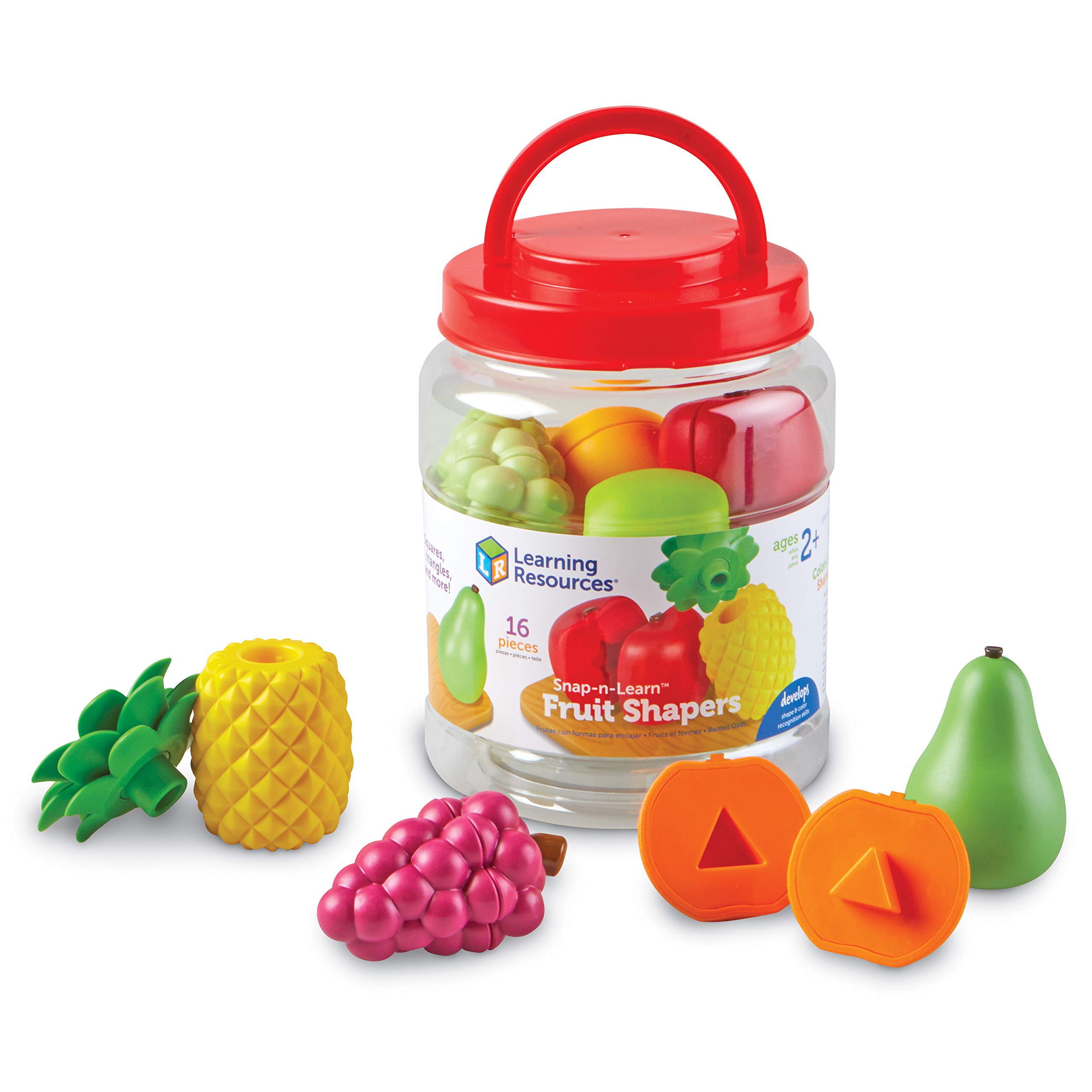 Learning Resources Snap-n-Learn Fruit Shapers, Fine Motor Toy for Toddlers, Ages 2+