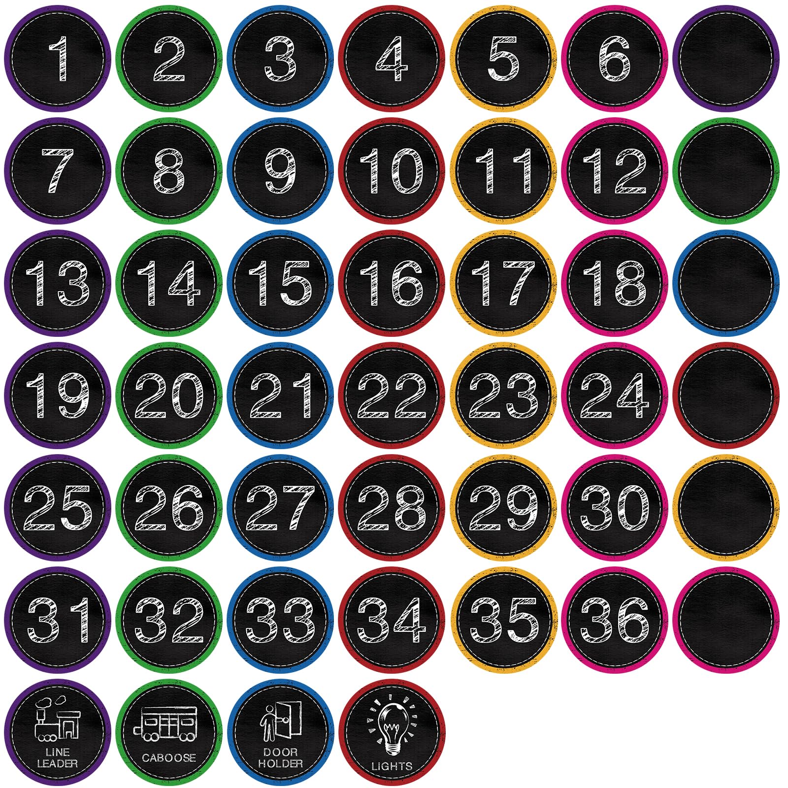 Photo 1 of Line Up Spots for Classroom Floor 58 Pcs 4" Number Dots Stickers Removable Line Up Dots Floor Decals Back to School Decorations for Preschool Kindergarten Elementary Teachers Supplies