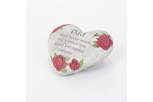 Teters Heart Memorial Stone for Dad, 5.5 Inches, Garden Memorial