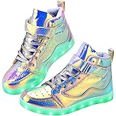 Qimaoo Light Up Shoes Men Women LED Shoes USB Charging Adult High Top LED Sneakers Glow in The Dark Footwear for Dancing Party Festivals