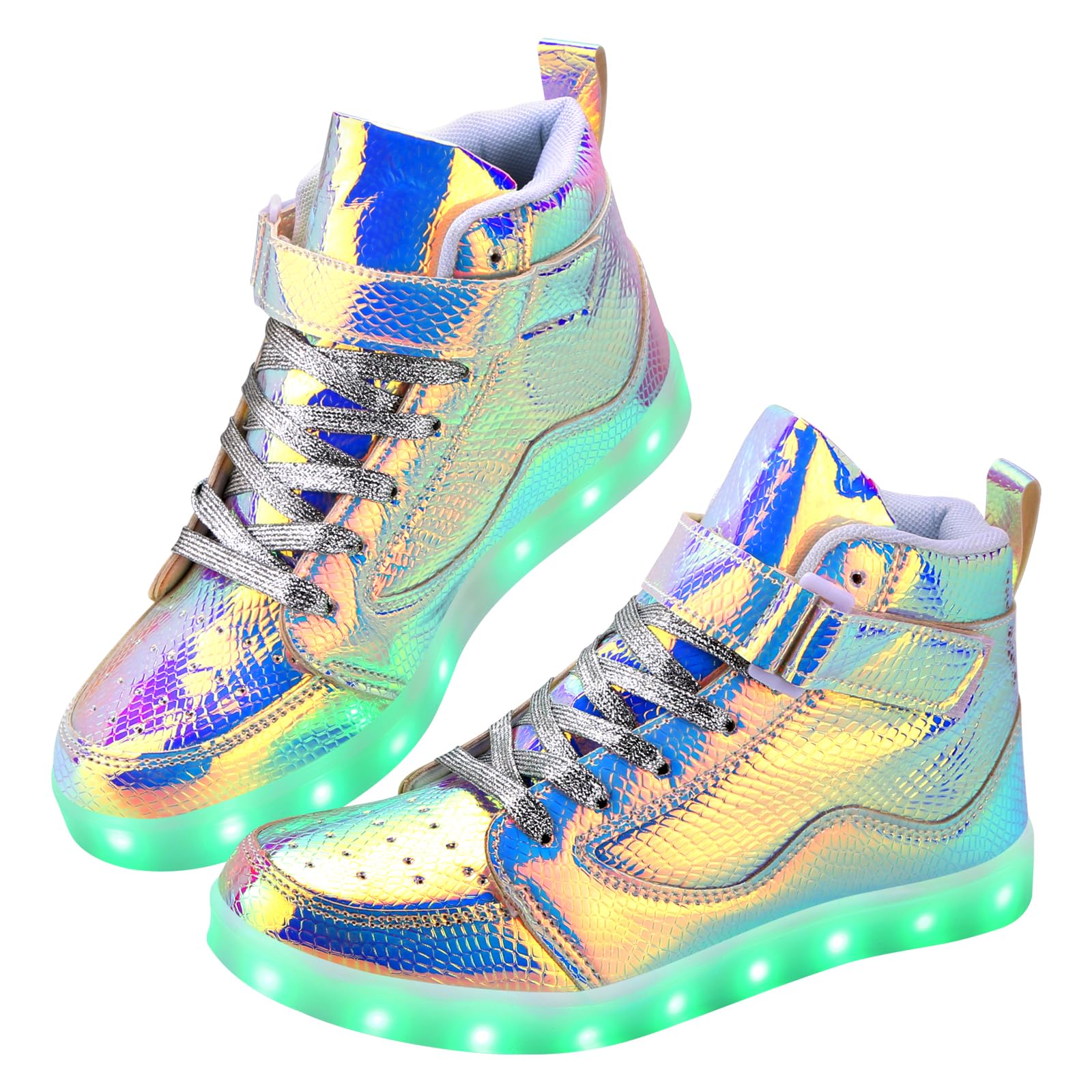 Led Footware Qimaoo Shoes Men Women LED Shoes USB Charging Adult High Top LED ...
