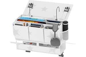 homyfort Bedside Caddy Organizer, Bedside Storage with Power Strip Holder, Versatile Bed Caddy with 11 Pockets for Bunk Bed, 