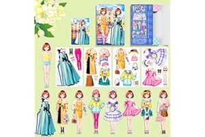 Daniel Axel Magnetic Dress Up Paper Doll,Magnet Princess Dress Up Dolls for Girls Ages 4-7 Kids,Travel Activities Road Trip Car Ride Interactive Learning Created Imagine Set Birthday Gift