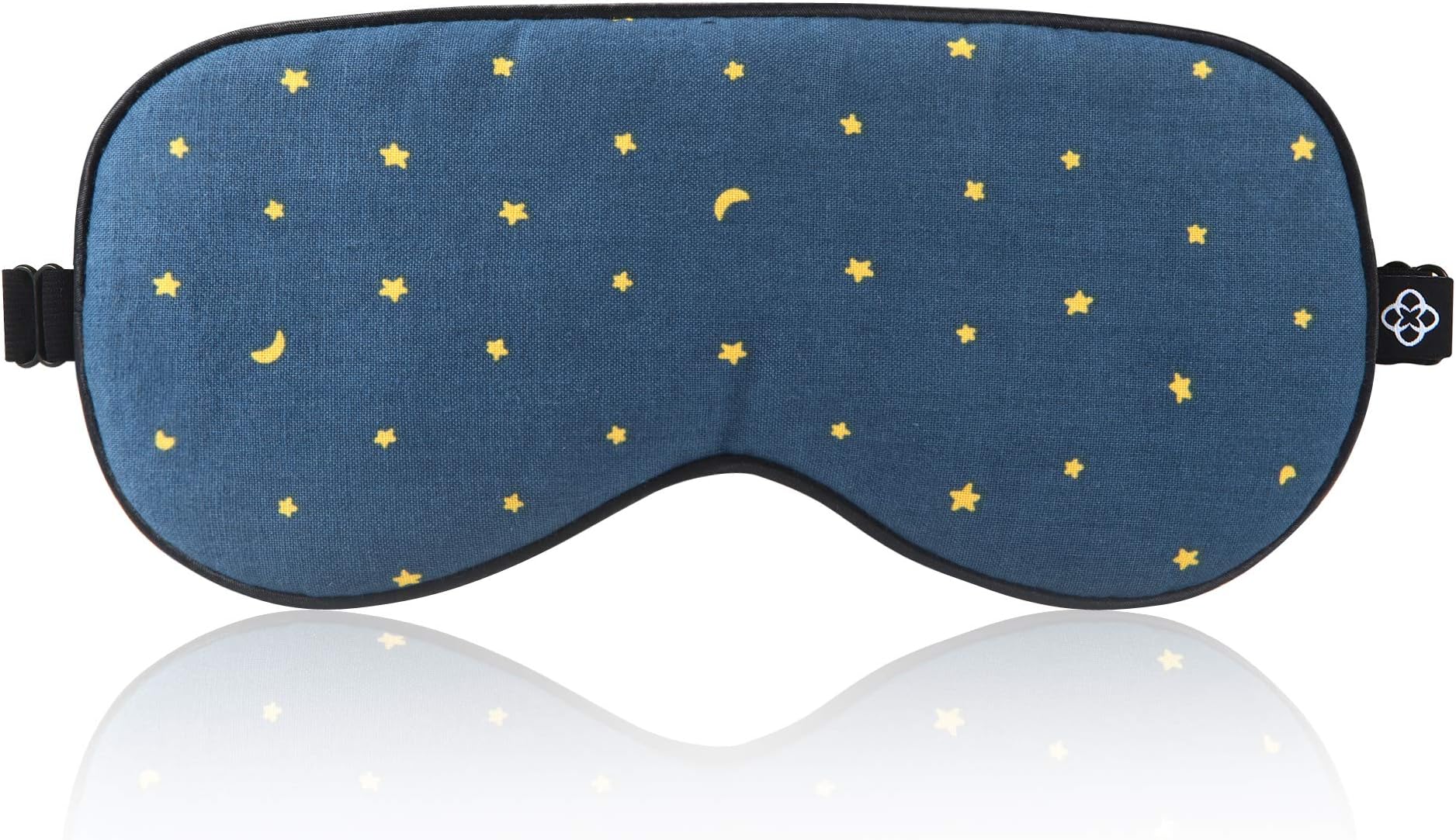 LONFROTE Natural Silk Filled Sleep Eye Mask for Sleeping,with Ear Plugs and Carry Pouch,Lightweight & Comfortable & Adjustable,Super Soft for Men & Women Travel (Blue Moon Star)