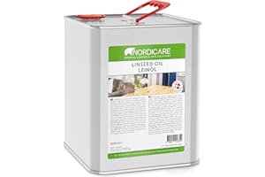 Nordicare Linseed Oil for Wood - 100% Pure & Natural Linseed Oil for Entire Indoor Area - Food-Safe Raw Linseed Oil for Wood Furniture - Underlines the Original Wood Structure - Made in Denmark 84.5oz