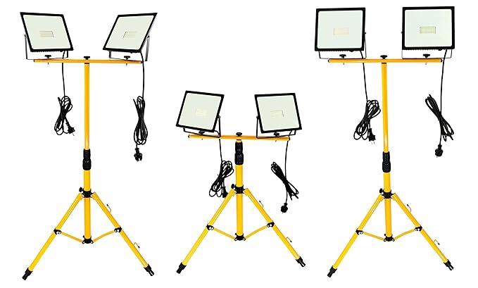 Trango 2x 50Watt LED Arbeitstrahler, Baustrahler Strahler Arbeitsleuchte 2TGG1504-503W - 2700K warm-weiß inkl. je 3m Zuleitun