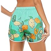 Women's Swim Shorts with Liner Summer Floral Board Shorts with Pockets Drawstring Swimwear Casual Beach Bottoms
