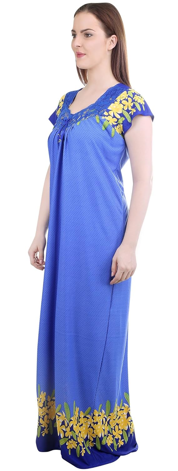 noty women's satin nighty - dotted print