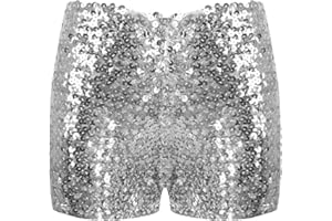 CHICTRY Kids Girls Shiny Sequin Glitter Ballet Dance Shorts Boyshorts Tumbling Athletic Shorts
