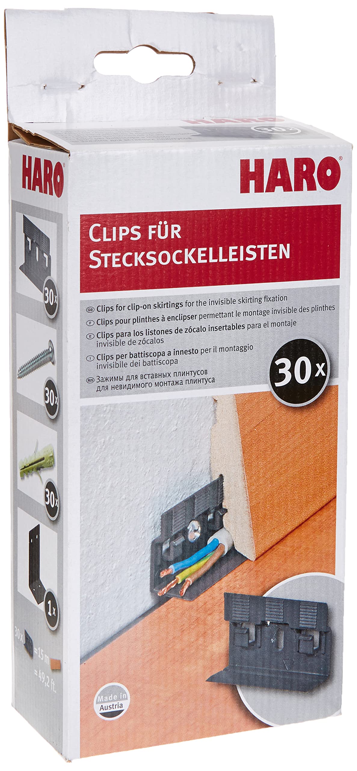 HARO Clips for Skirting Boards, Pack of 1, 111721399