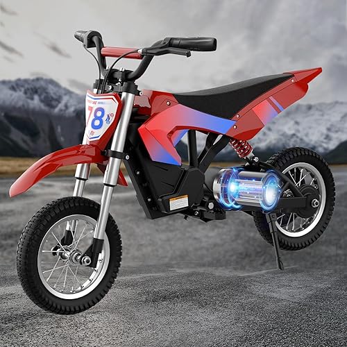 Relevecle Electric Dirt Bike, Electric Motorcycle for Kids Ages