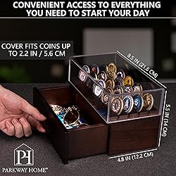 Wooden Display Case with Clear Cover - Medium Coin