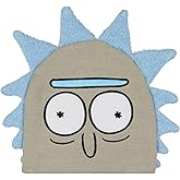Rick and Morty Beanie Rick Felt Embroidery Face Design with Fuzzy Knit Back and 3D Hair Adult Novelty Beanie Hat