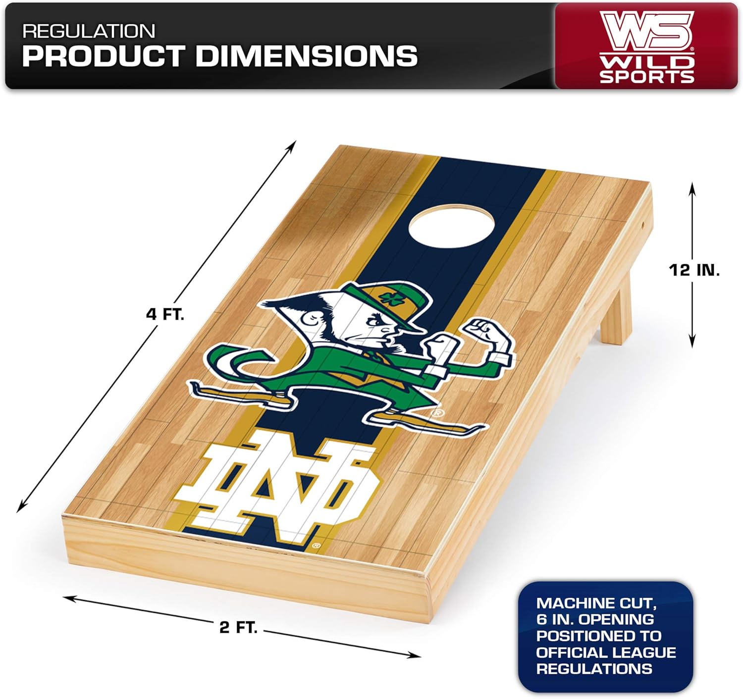 Wild Sports NCAA Cornhole Outdoor Game Set, Hardwood Design, 2' x 4' Foot - Tournament Series, XLS1C-ND-4 : Sports & Outdoors