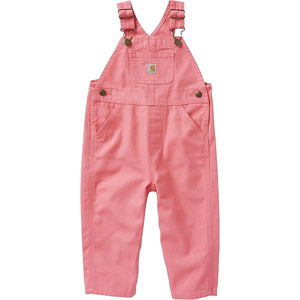 Amazon.com: Carhartt Baby Girls Canvas Flannel-Lined Bib Overalls