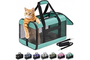 Conlun Cat Carrier Airline Approved, Soft-Sided Dog Carrier with Inner Safety Leash, Pet Transport Carrier for Small-Medium C