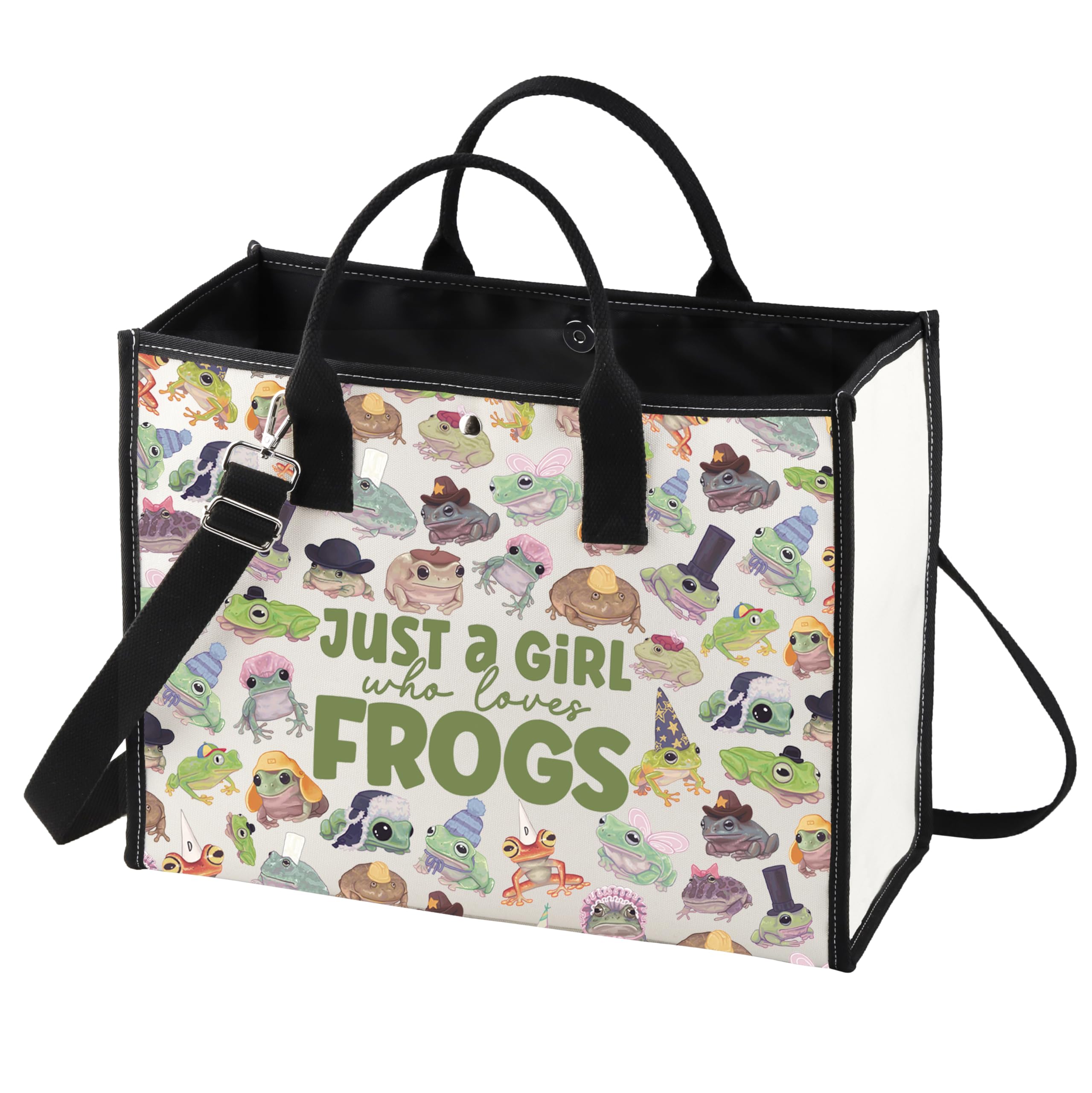 LEVLO Funny Frog Cosmetic Make up Bag Animal Lover Gift Just A Girl Who Loves Frogs Makeup Zipper Pouch Bag Frogs Lover Gift For Women Girls, Cartoon Frog LT, Make Up Bag