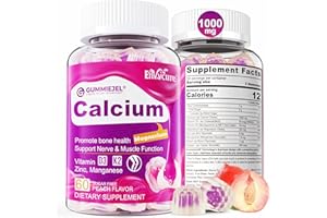ENVYCURE Sugar-Free Calcium Citrate Gummies 1000mg w/Vitamin D3 K2, Magnesium, Zinc, Boron, Manganese, Copper for Bone, Muscle & Immune, Ultimate Absorption Calcium Supplement for Women & Men - Vegan, 60 Count
